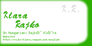 klara rajko business card